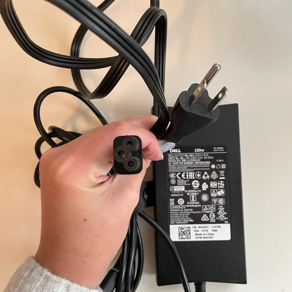 Dell 130-Watt 3-Prong AC Adapter With 6 ft Power Cord